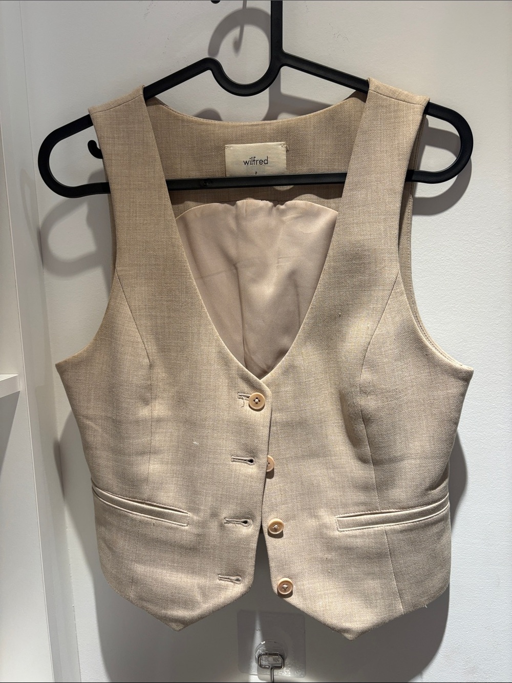 Wilfred Beige Tailored Button-Front Vest